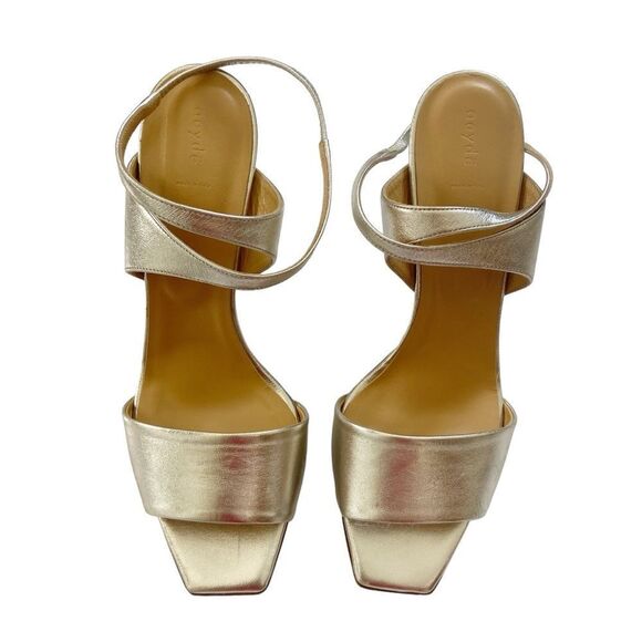 NEW Aeyde Gabriella Metallic Silver Sandals size 39.5 - Picture 2 of 7